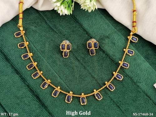 antique-jewellery-high-gold-polish-short-party-wear-necklace-set-