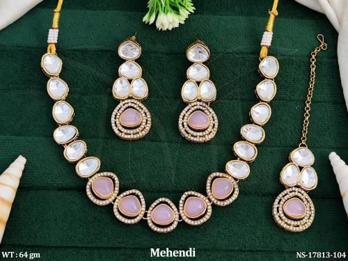 antique-jewellery-mehendi-polish-short-party-wear-necklace-set-