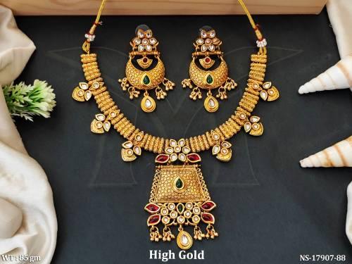 antique-jewellery-designer-high-gold-fancy-style-short-necklace-set-