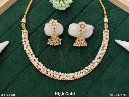 Design High Gold Polish Short Necklace set  