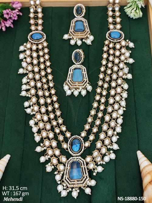 Antique Design  Mehendi Polish Party Wear Necklace Set   
