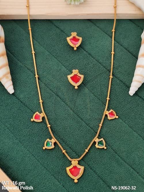 Traditional Full Stone Rajwadi Necklace with Earrings 