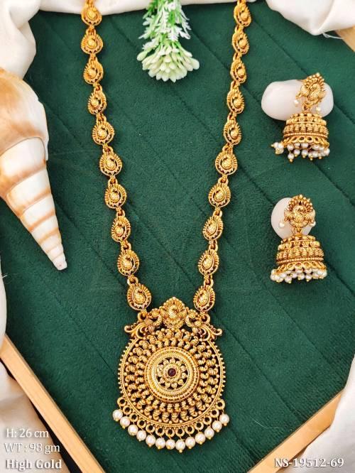 Traditional Temple Jewelry High Gold Statement Necklace Set