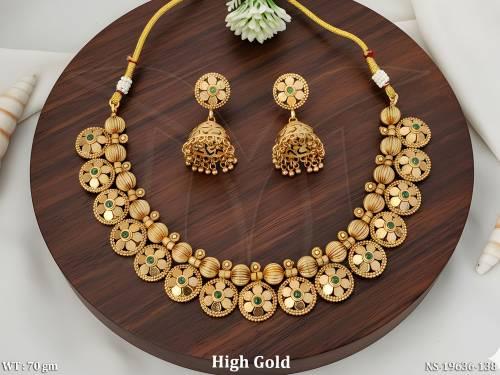 antique-design-high-gold-polish-full-stone-short-necklace-set