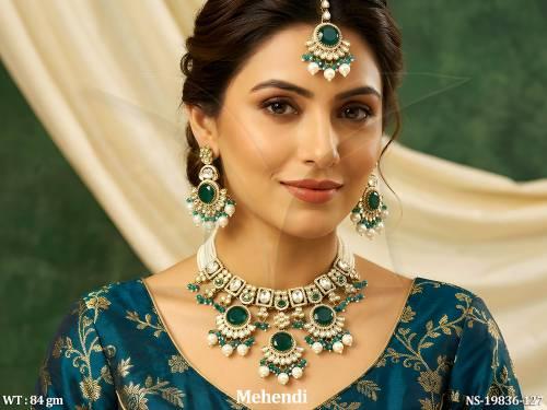 Traditional Antique Pearl Necklace Set with Earrings