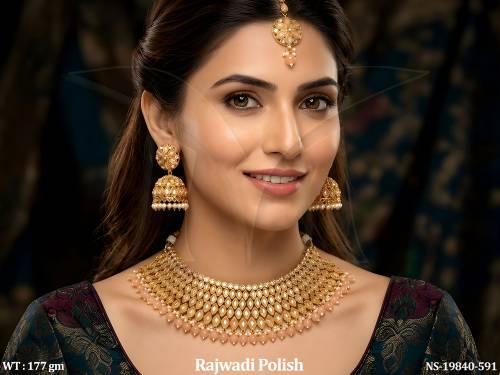 Traditional Rajwadi Necklace Set with Jhumka Earrings