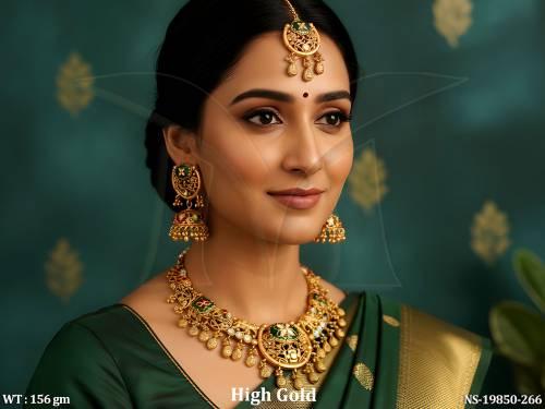 Designer Antique Gold Choker Set with Matching Earrings