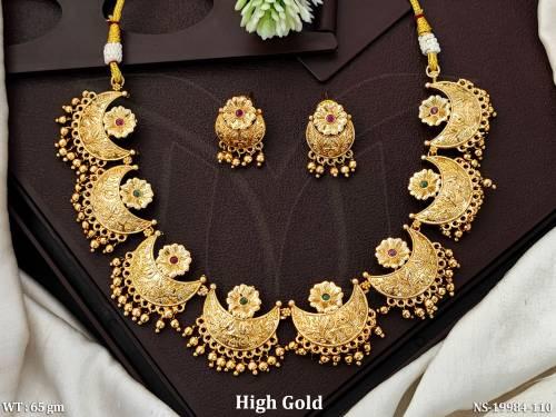 High Gold Antique Necklace Set for Women