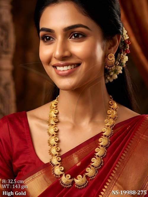 Designer Temple Style Long Necklace Set