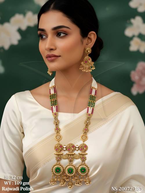 premium-rajwadi-polish-necklace-set-featuring-green-pink-stones