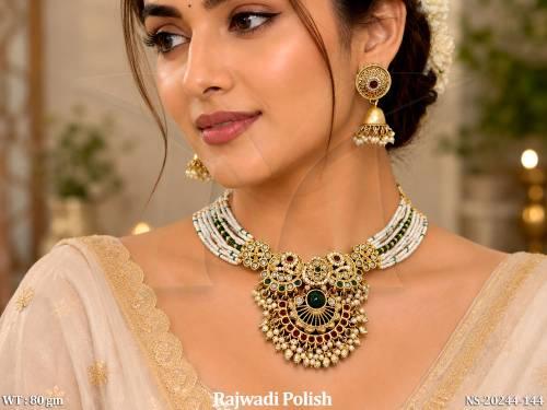 Luxury Rajwadi Polish Traditional Necklace Set