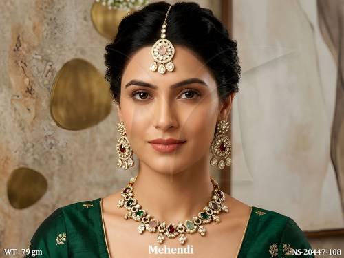 antique-mehendi-full-stone-necklace-set