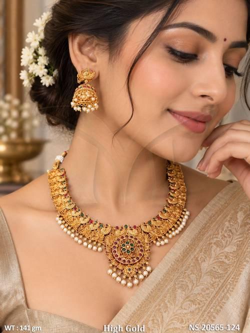 Royal Temple Jewellery Peacock Necklace Set