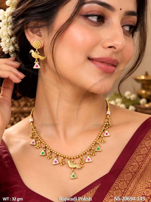 Traditional Rajwadi Peacock Jewellery Set