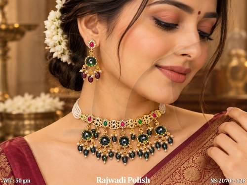 Royal Rajwadi Polish Pearl Necklace Set