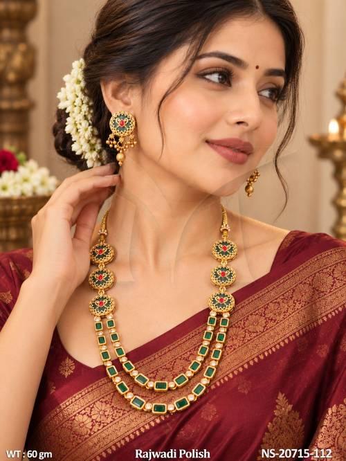 Royal Rajwadi Necklace Set With Matching Earrings
