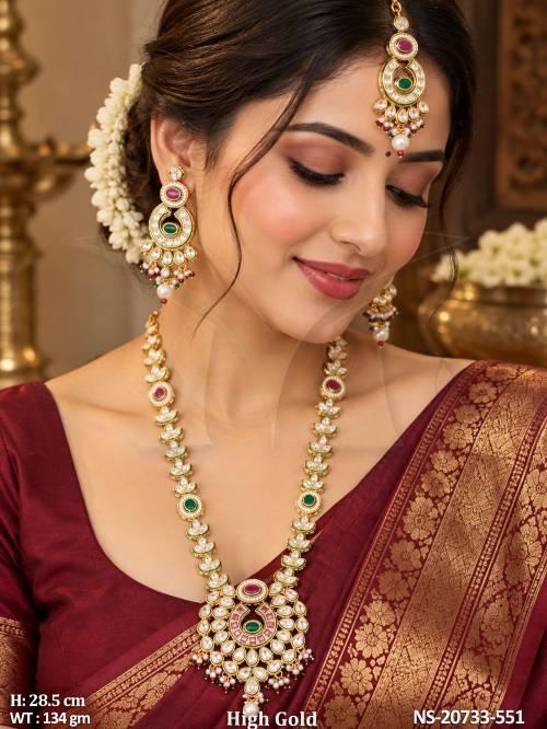 High Gold Polish Traditional Designer Necklace Set