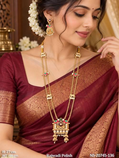 Traditional Rajwadi Polish  Necklace With Earrings