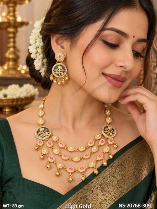Royal High Gold Polish Layered Necklace Jewellery