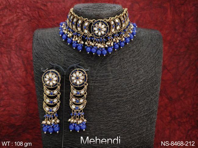 Designer Full Antique Stones Party wear Choker Necklace  Set
