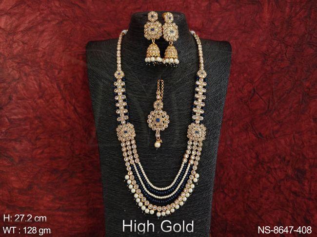Party wear Designer Full Antique Stones Long Beautiful Necklace set