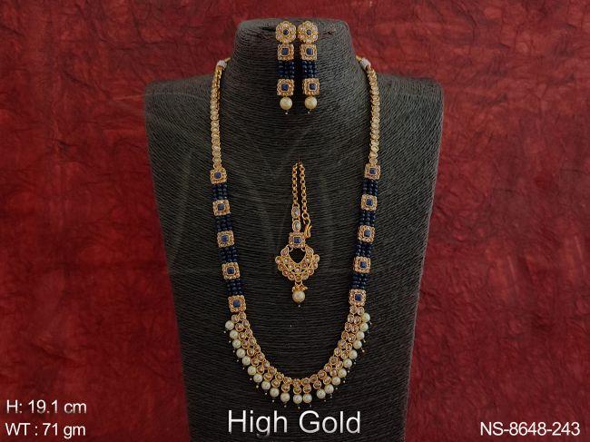 Party wear Designer Fancy Style Antique Beautiful Long Necklace Set