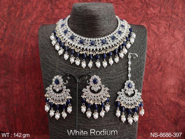 Full Antique Stones Designer Fancy Style Heavy Choker Necklace Set