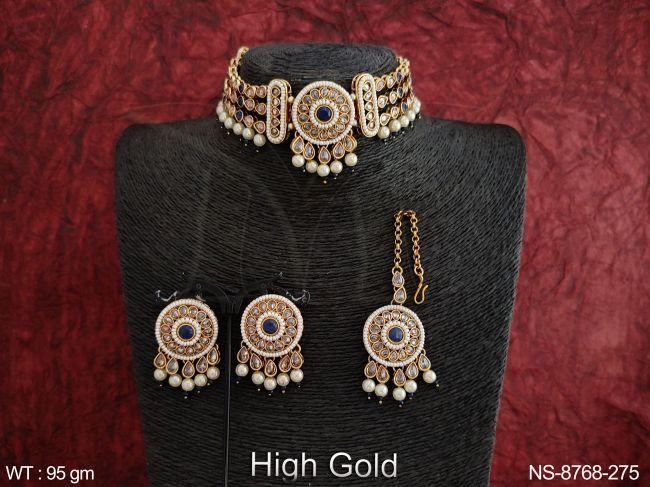 Beautiful Antique Designer Party wear Fancy Style Choker Necklace Set