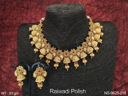 Designer Fancy Design Rajwadi Polish Party wear Necklace Set