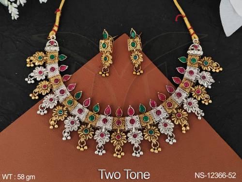 fancy-design-two-tone-polish-designer-party-wear-antique-jewellery-antique-short-necklace-set-
