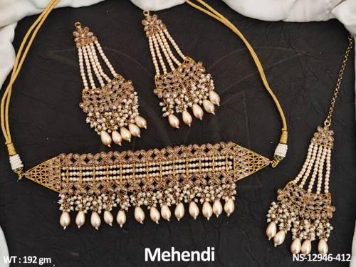antique-design-mehendi-polish-beautiful-party-wear-choker-style-antique-necklace-set-