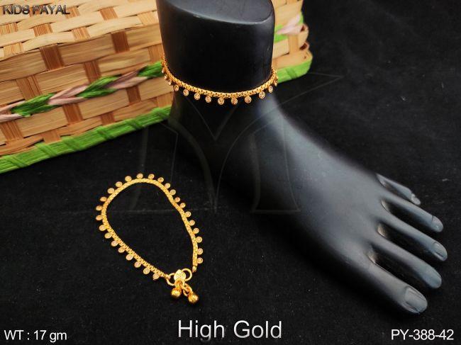 Kids Wear High Gold Polish Designer Beautiful Fancy Style Kinda Payal