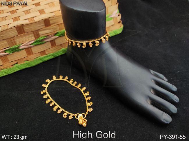Kids Wear Designer Beautiful Design Fancy Style High Gold Polish Kids payal