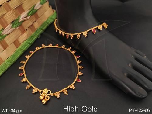 Beautiful Designer Party wear High Gold Polish Payal 
