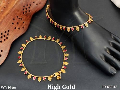 Designer High Gold Polish Fancy Style Payal   