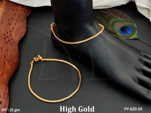 Artificial Jewelry Wedding wear High Gold Polish Fancy Design Antique Payal  