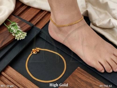 Stylish High Gold Lightweight Anklet Payal Set