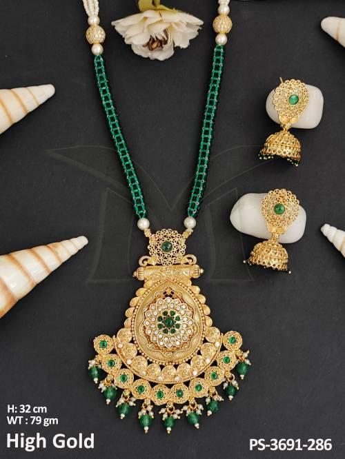Antique Jewellery Fashionable High Gold Polish Beautiful Antique Pendant Set — PS-3691-286