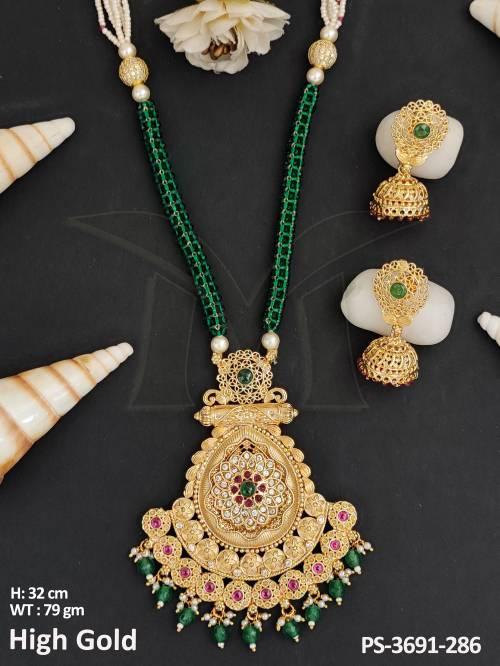 Antique Jewellery Fashionable High Gold Polish Beautiful Antique Pendant Set — PS-3691-286