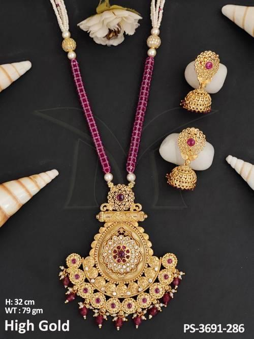 Antique Jewellery Fashionable High Gold Polish Beautiful Antique Pendant Set — PS-3691-286