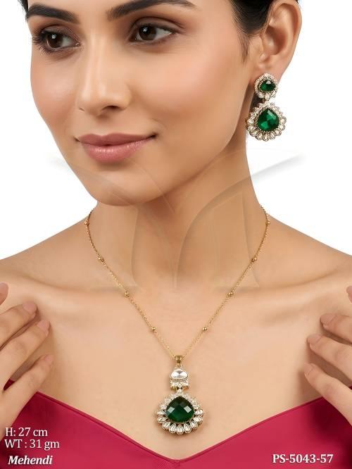 Designer Full Stone Pendant Set for Women