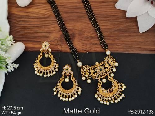 antique-jewelry-matte-gold-polish-cluster-pearls-full-stone-black-mala-designer-antique-pendant-set-