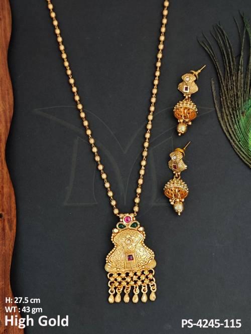 Antique Jewellery Design  High Gold Polish  Pendant Set  