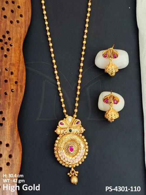 antique-jewellery-designer-high-gold-polish-full-stone-party-wear-pendant-set-