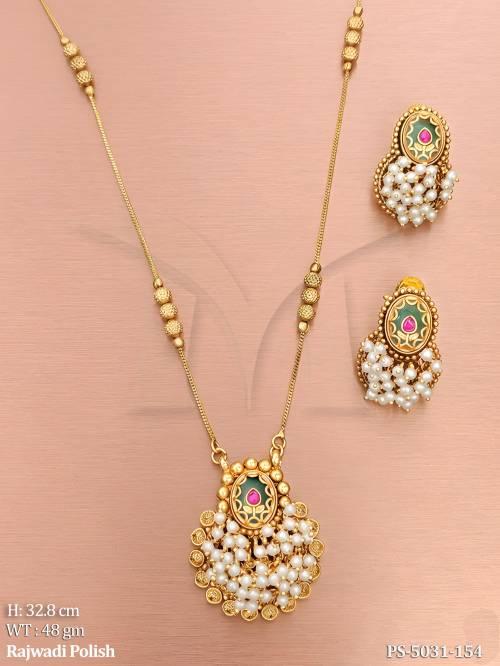 Traditional Meenakari Pendant Necklace Set for Women