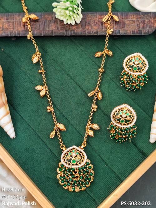 Ethnic Fancy Pendant Set with Chain and Earrings