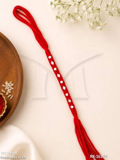 Elegant Handmade Mirror Work Rakhi for Raksha Bandhan Gift