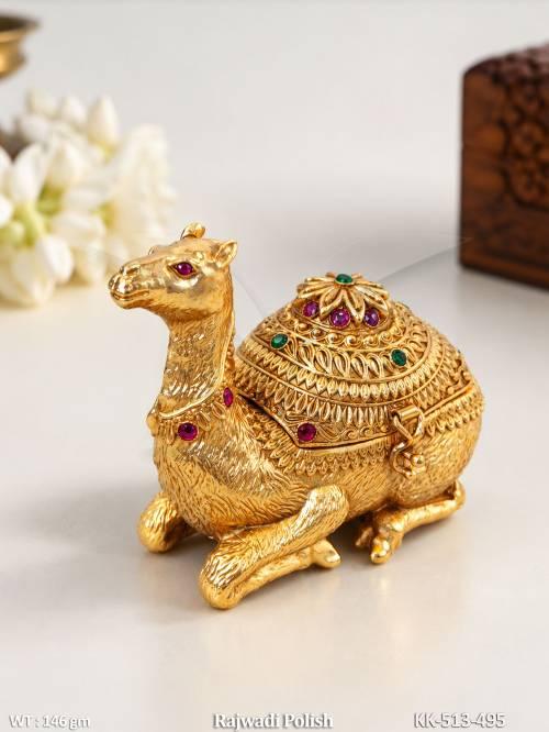 Traditional Rajwadi Polish Camel Kumkum Box