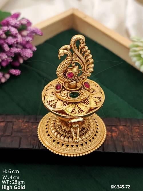Antique Designer High Gold Polish Sindoor Box  