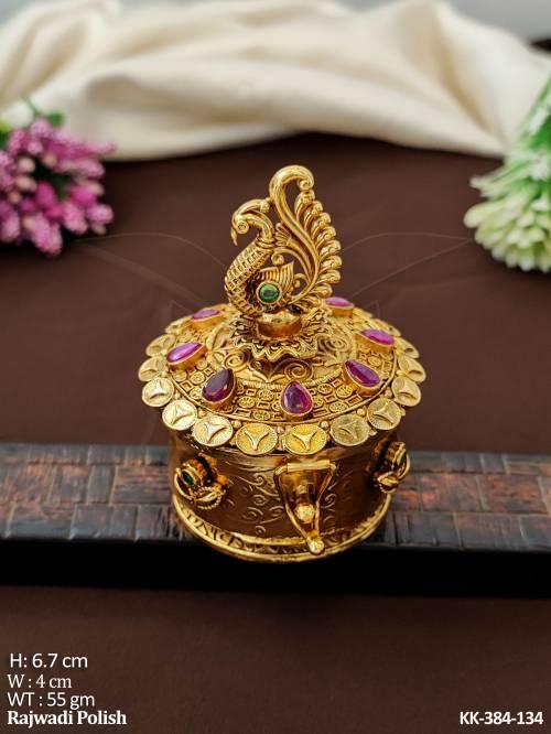 Antique Rajwadi Full Stone Party Wear Sindoor Box